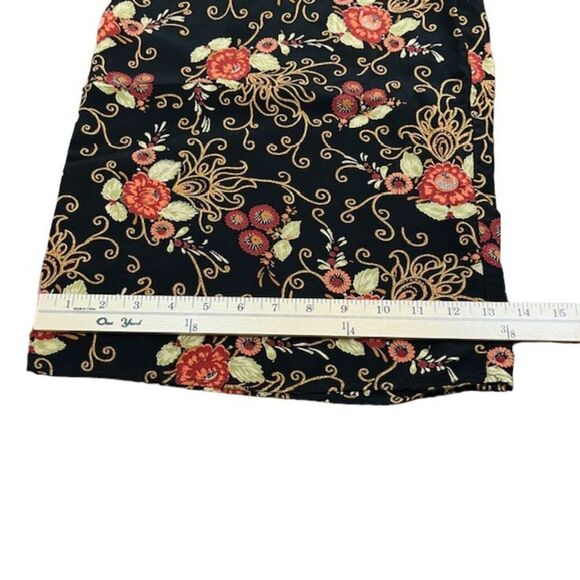 Ice Women's Wide Leg Flowy Pants Black Floral Print Elastic Back waist Size S - Picture 7 of 12